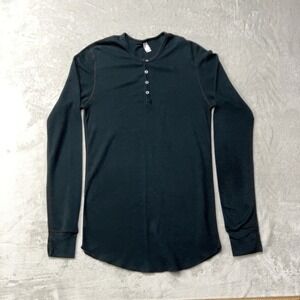 American Apparel Henley Dexter Morgan‎ Alt Kill Shirt Black Thermal Mens Medium